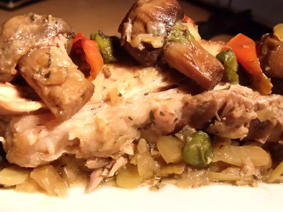 Porc cu fenicul si capere (pork with fennel and capers)