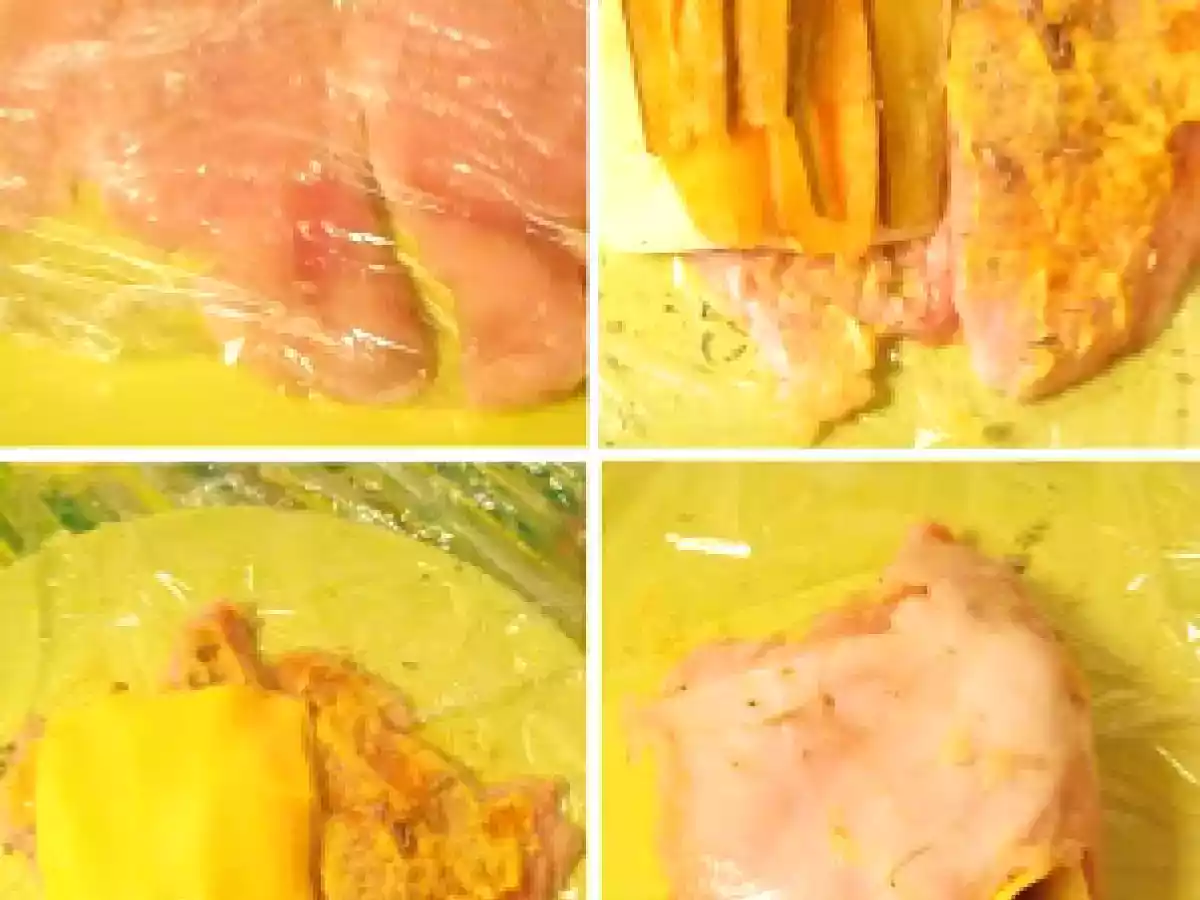 Portofel din piept de pui pe pat de risotto