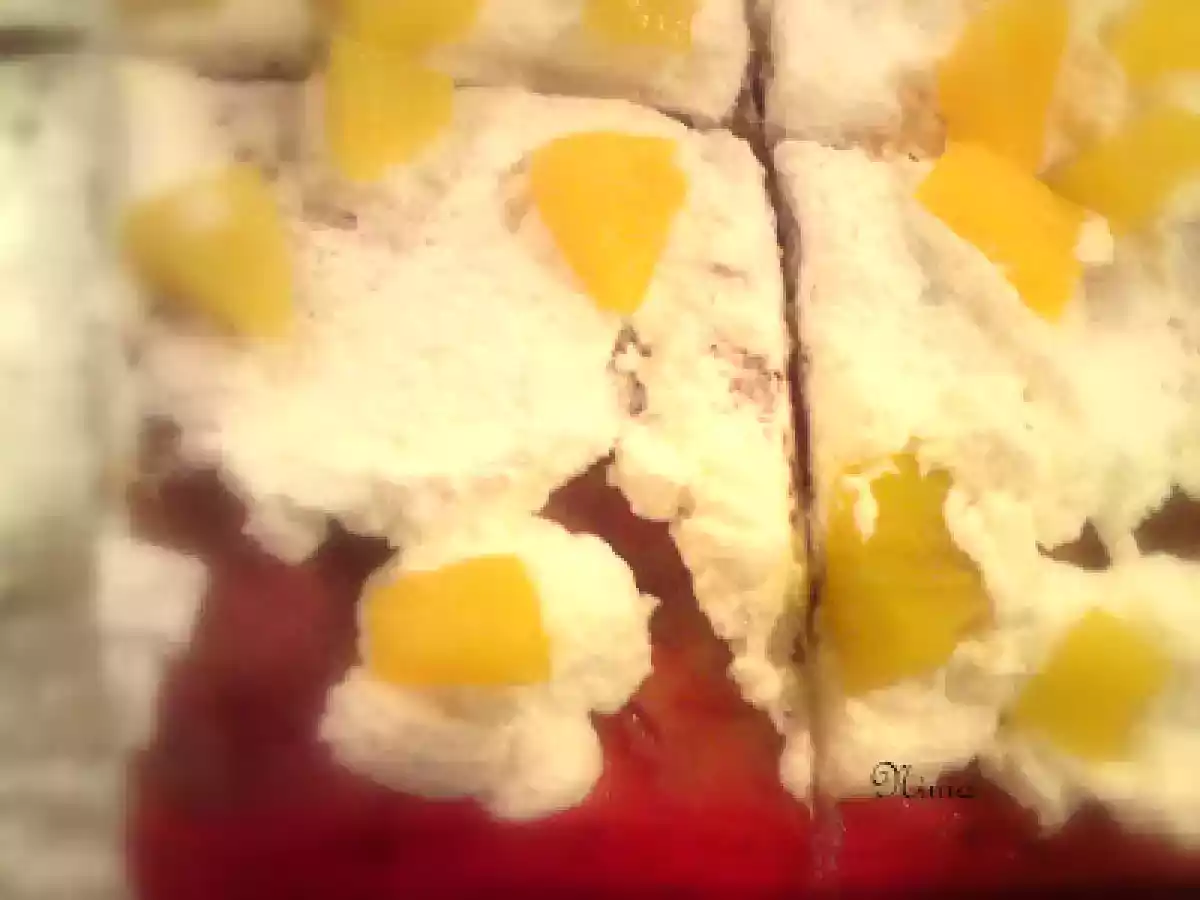 Prajitura cu budinca de vanilie si caise