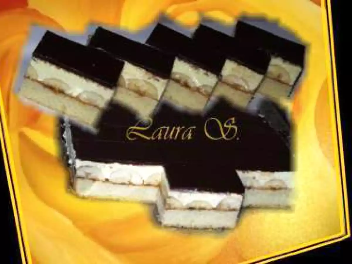 PRAJITURA CU CREMA DE VANILIE SI BANANE