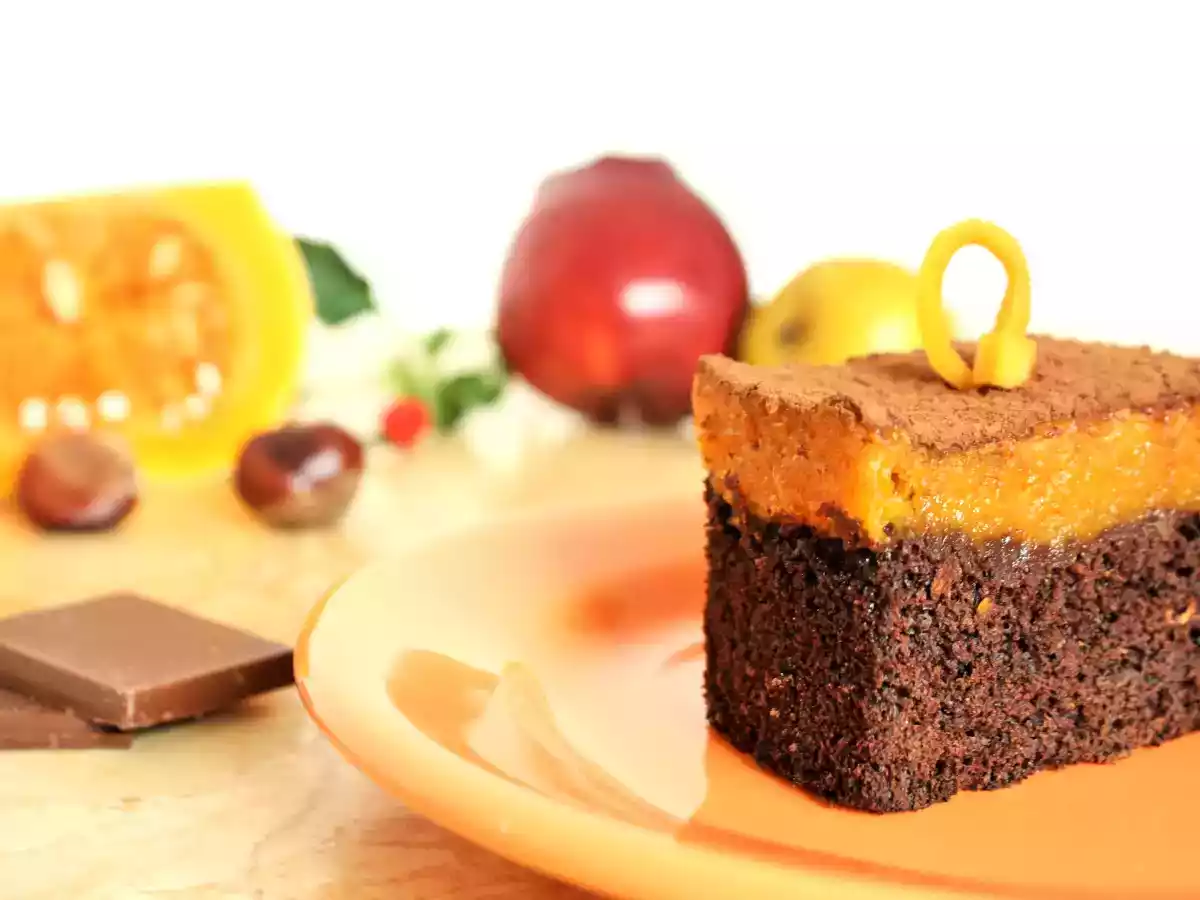 Prajitura cu Dovleac si blat de Ciocolata