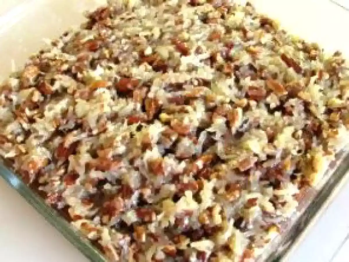 Prajitura cu fulgi de ovaz (oats), nuca si nuca de cocos