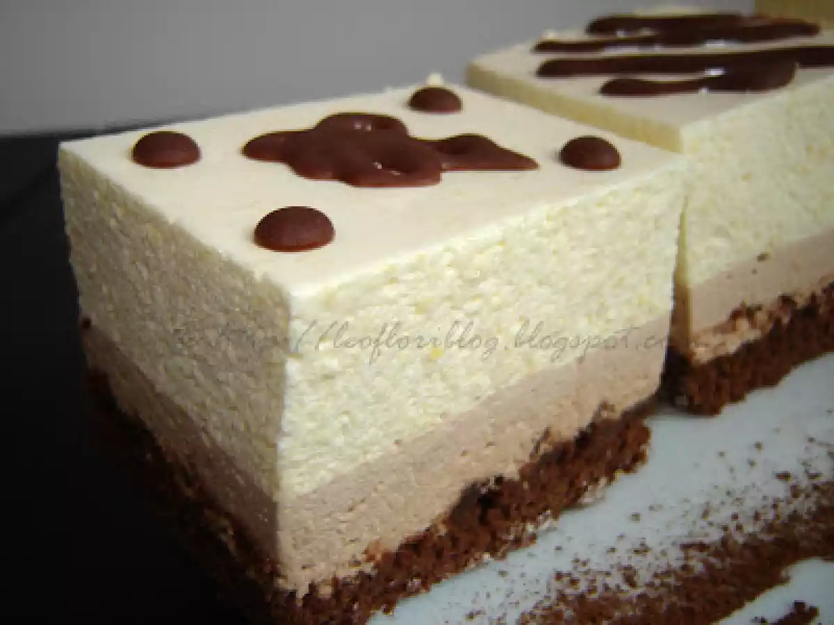 Prajitura cu mousse de ciocolata si mousse de piersici - poza 2