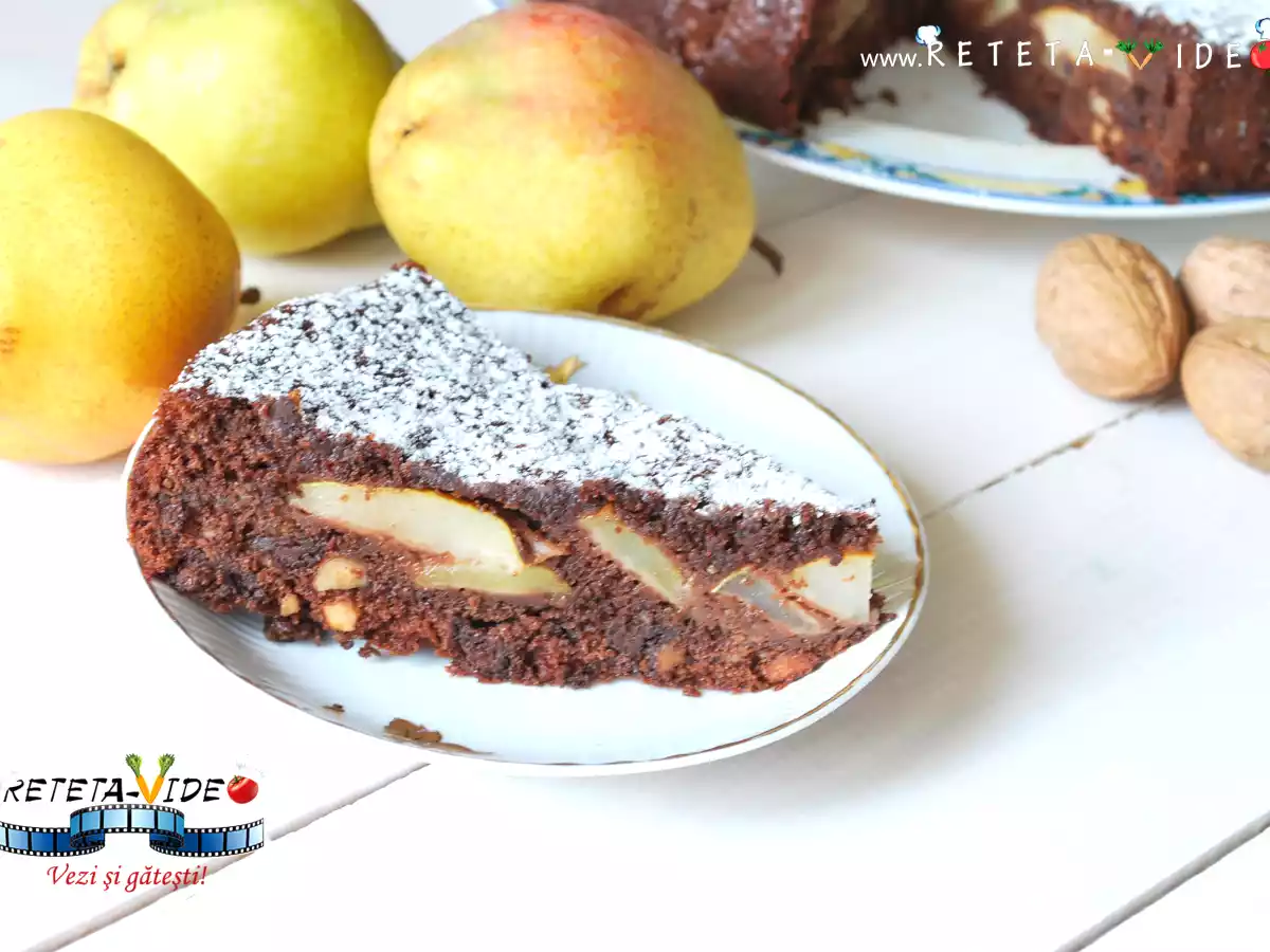 Prajitura cu Pere si Ciocolata (Reteta Video)