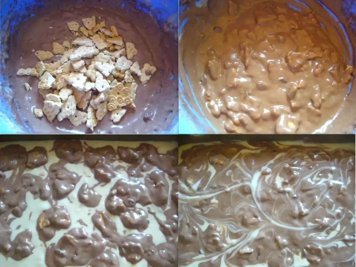 Prajitura cu stafide, biscuiti si ciocolata alba - poza 3