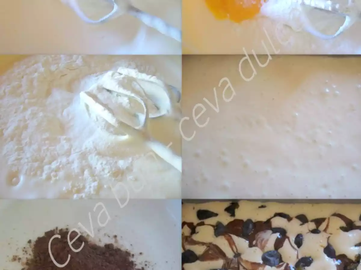 Prajitura marmorata cu prune si crema de branza - poza 4