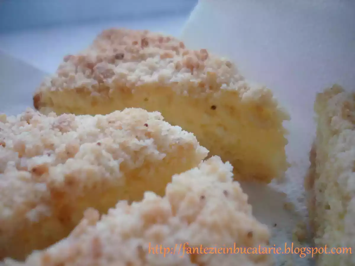 Prajitura rapida cu branza si aluat sfaramicios