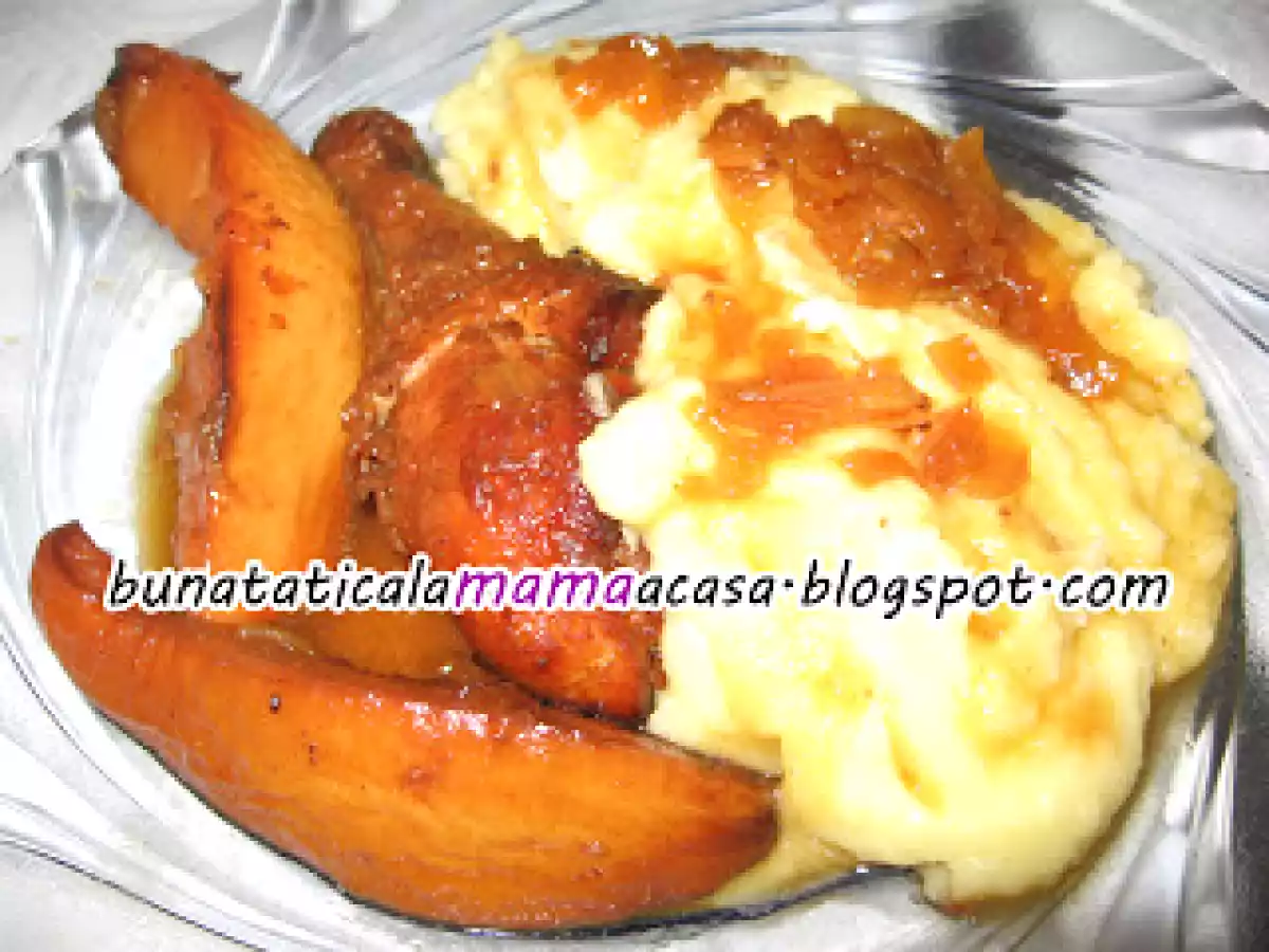 Pui caramelizat cu gutui