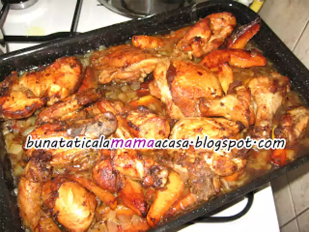 Pui caramelizat cu gutui - poza 3
