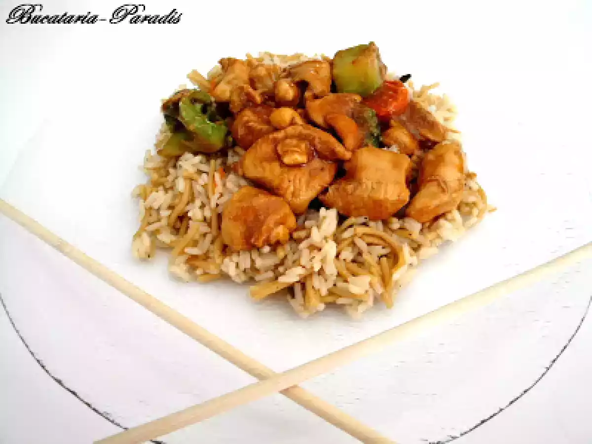 Pui cu alune si orez cu noodles - poza 2