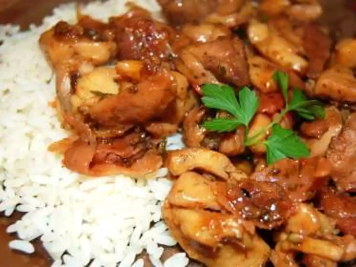 Pui cu bacon si sos de soia