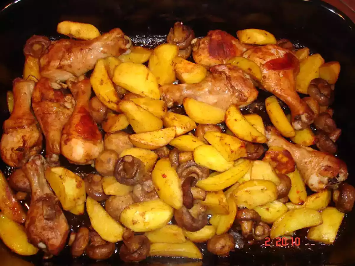 Pui cu carofi si ciuperci - poza 5