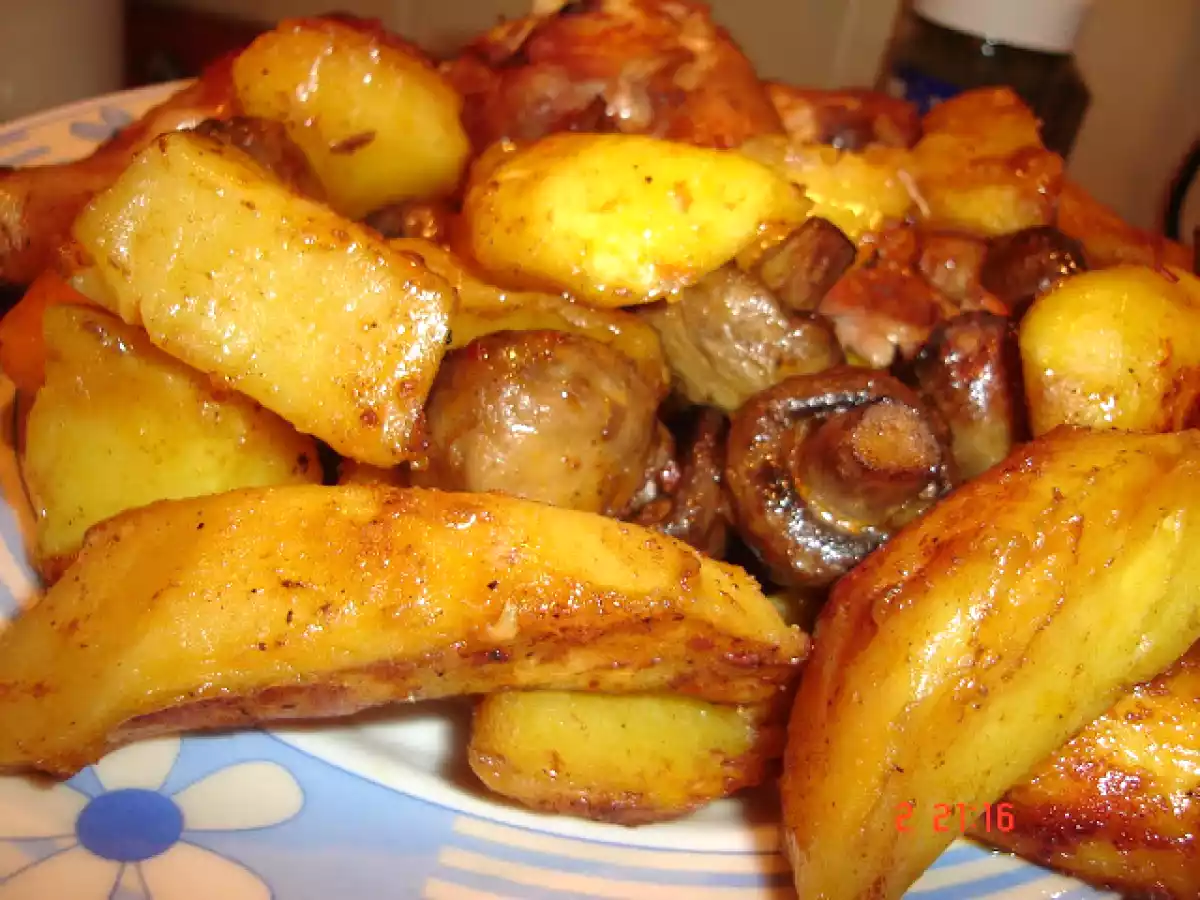 Pui cu carofi si ciuperci - poza 6