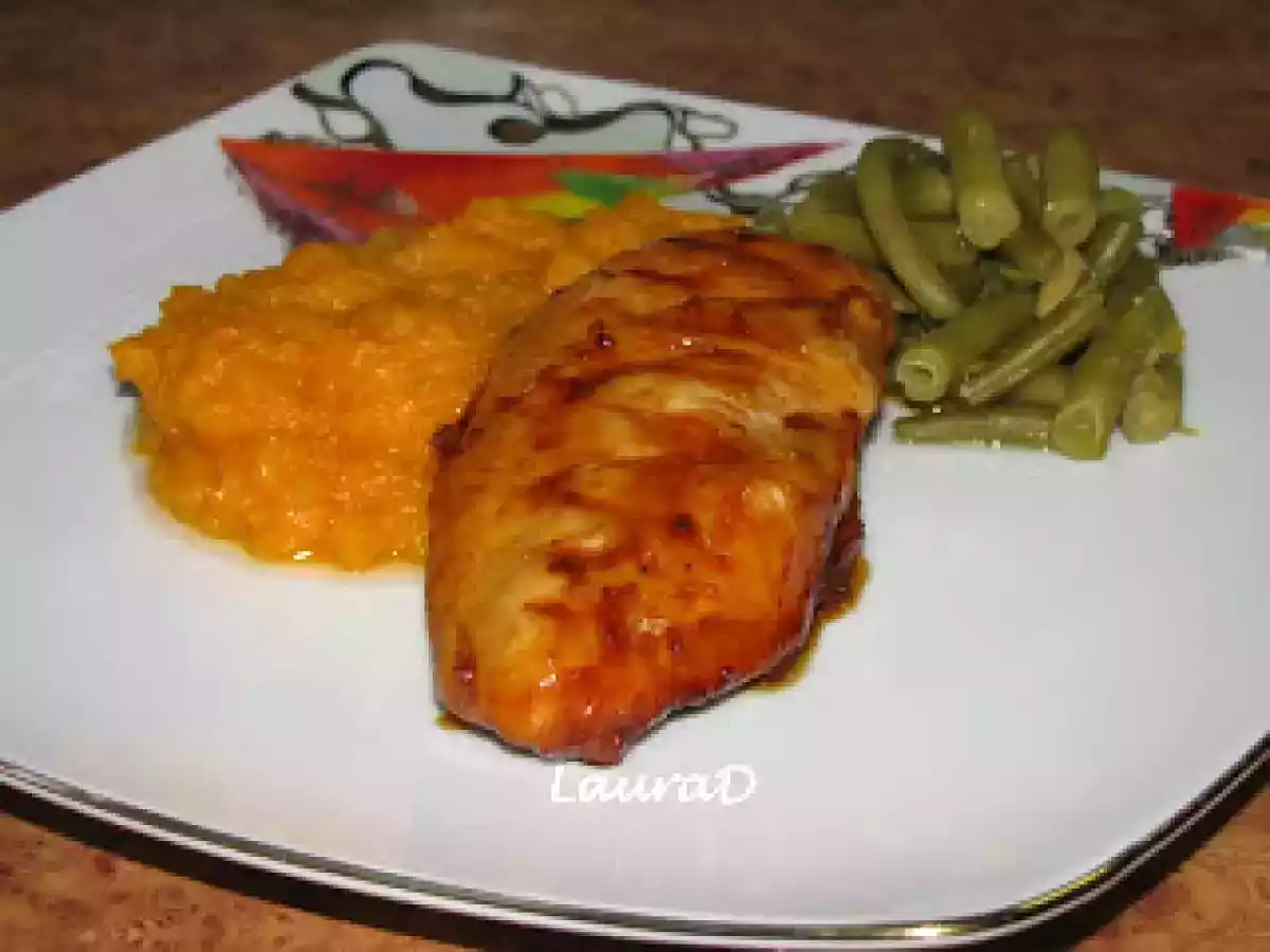 Pui cu ghimbir si piure de cartofi dulci