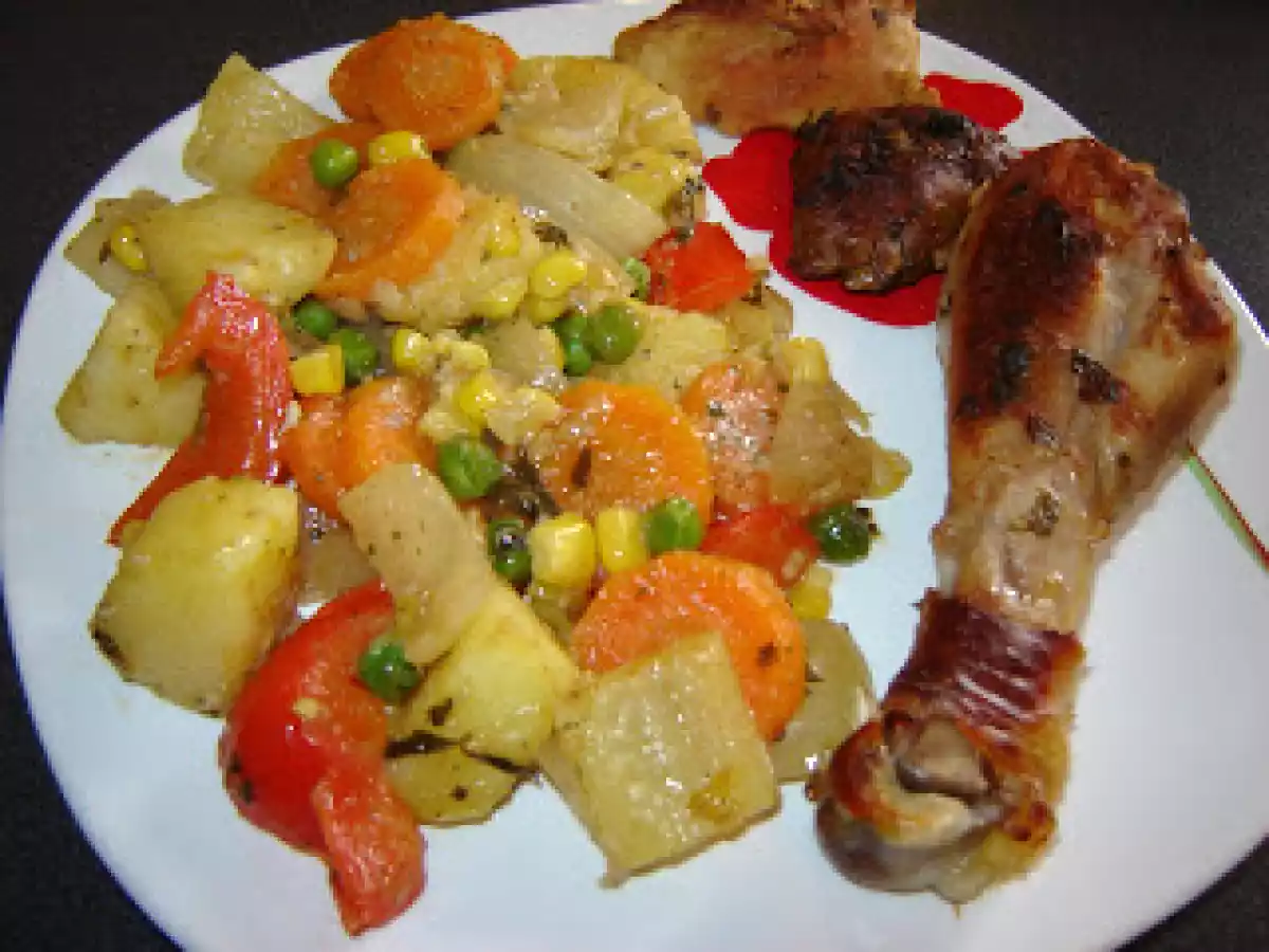 Pui cu legume la tigaie - poza 3