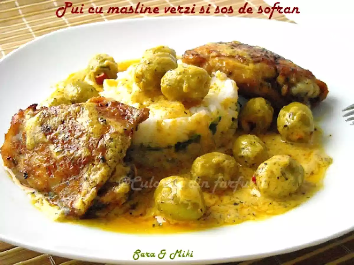 Pui cu masline verzi si sos de sofran - poza 2