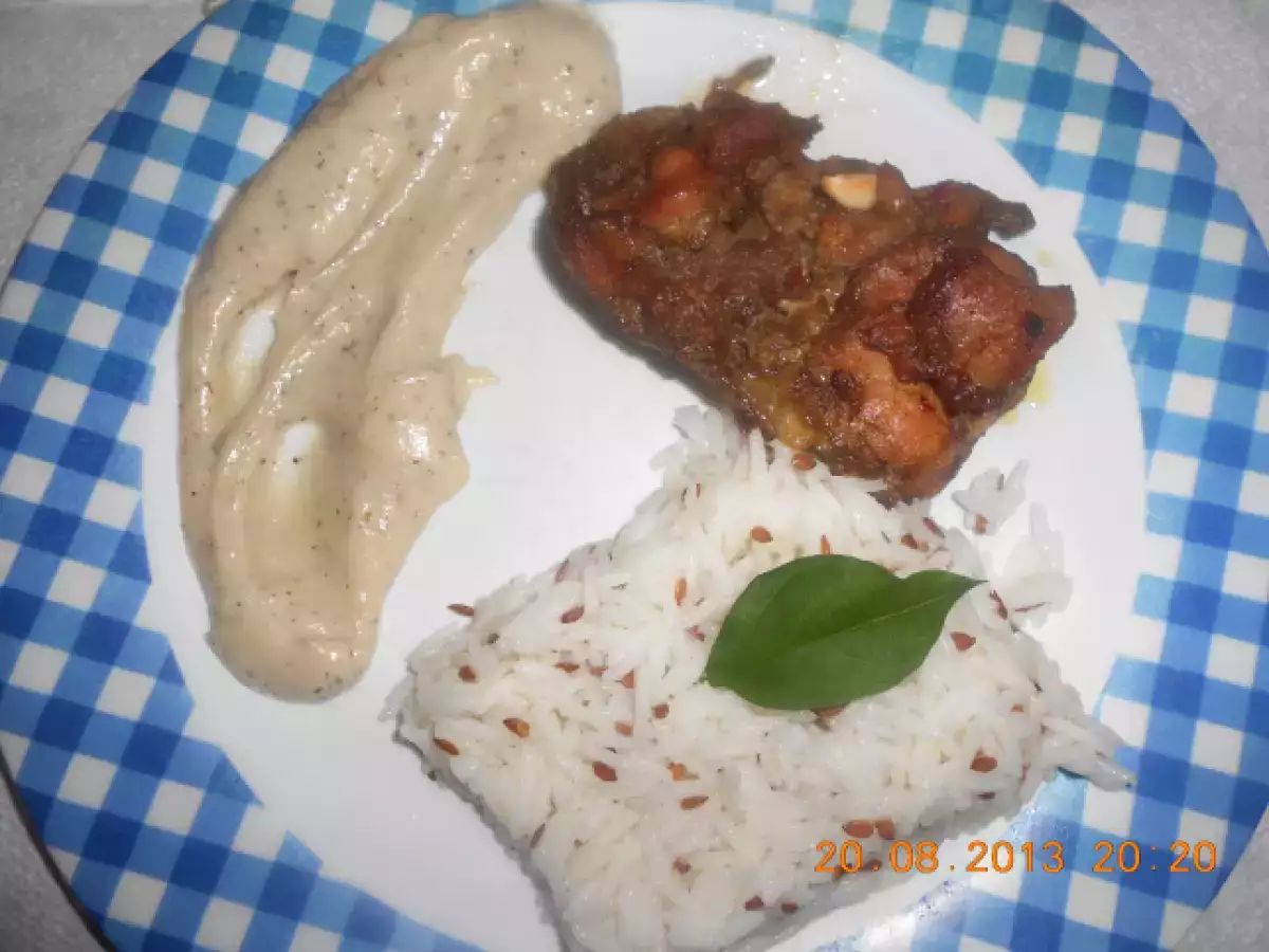 Pui cu sos Bechamel cu menta