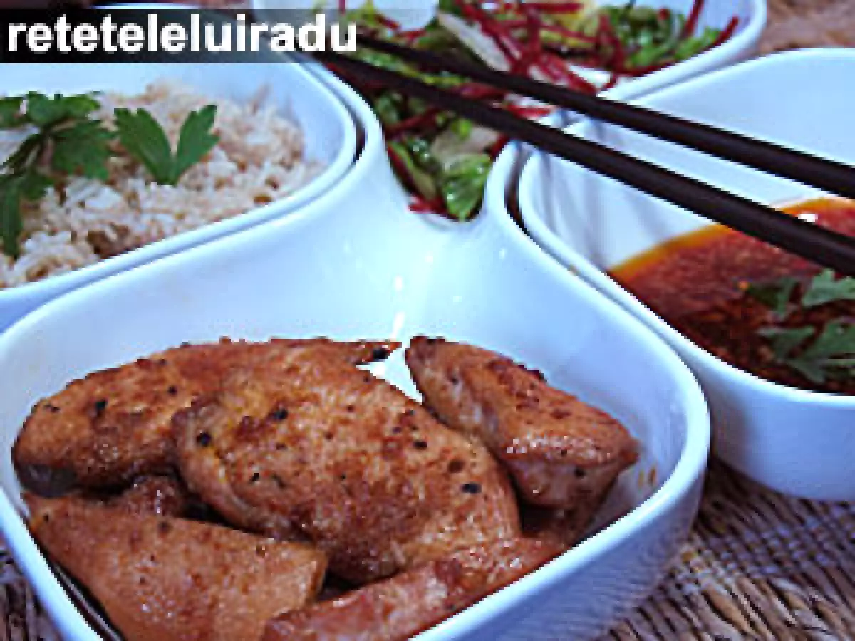 Pui cu usturoi si miere