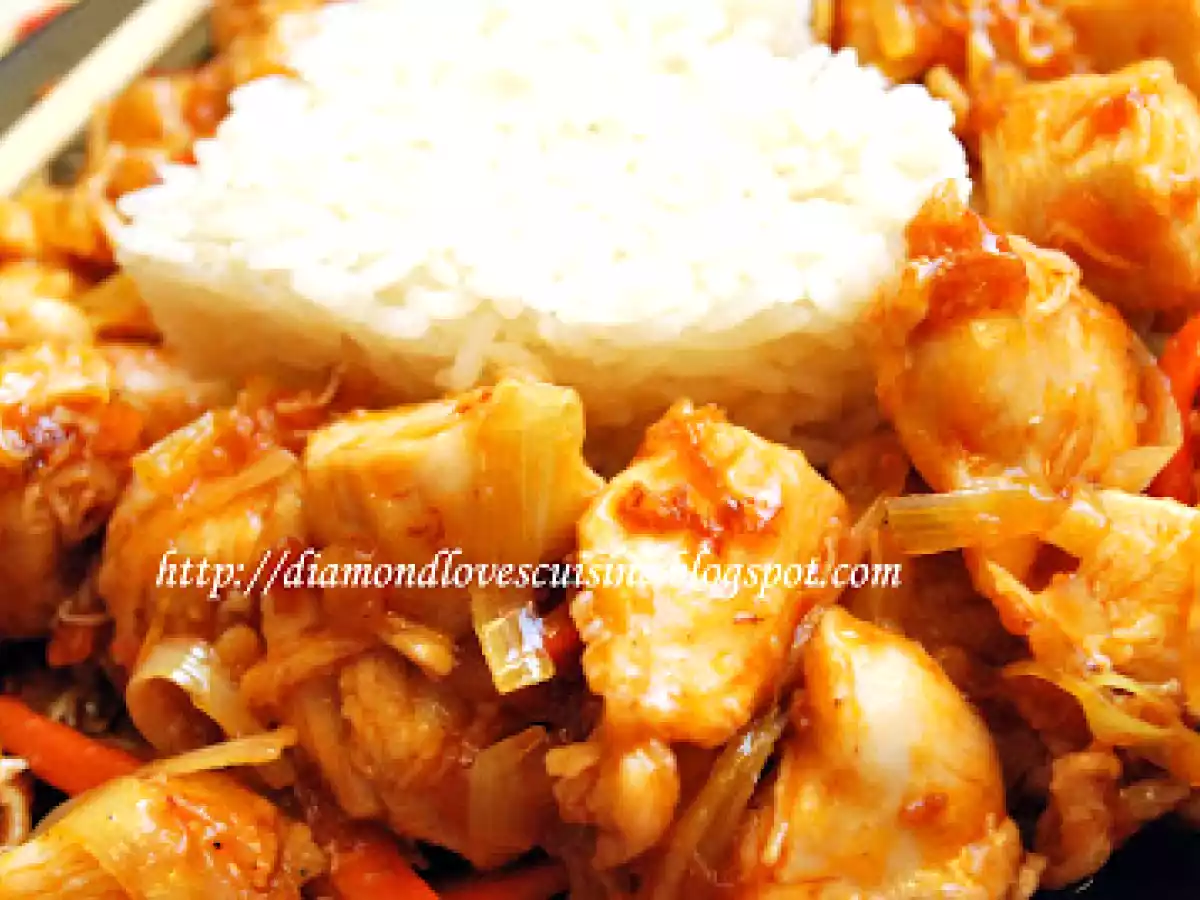 Pui dulce- acrisor la wok pt azi...varianta rapida