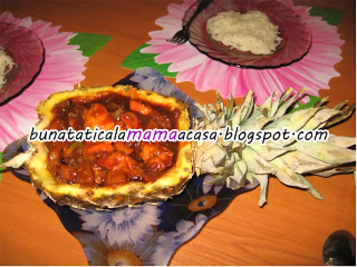 Pui dulce picant cu ananas - poza 3