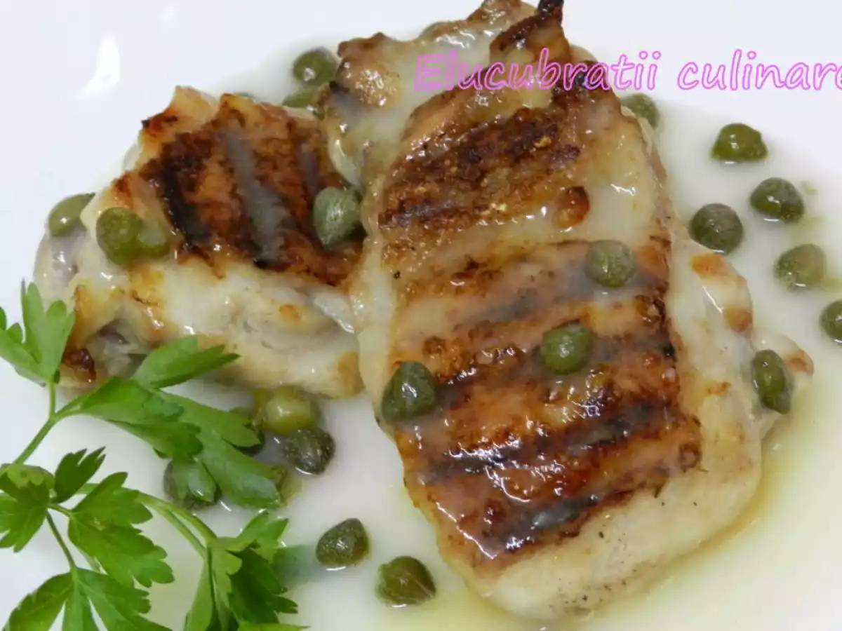 Pui în sos de capere