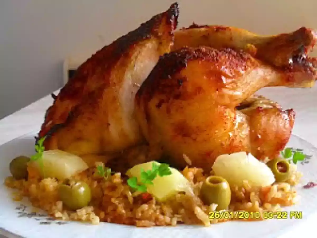 Pui la cuptor cu ananas