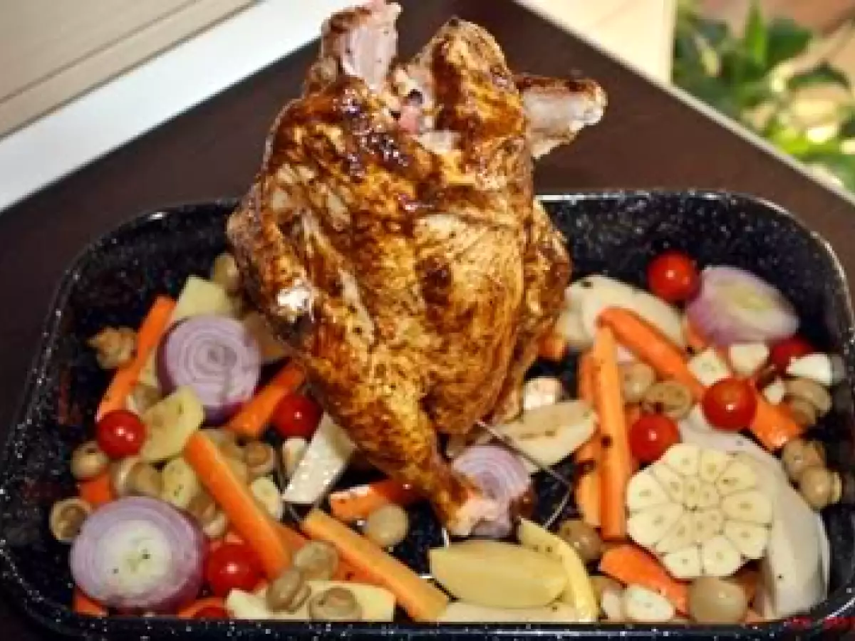 Pui la cuptor, cu legume si sos curry - poza 4