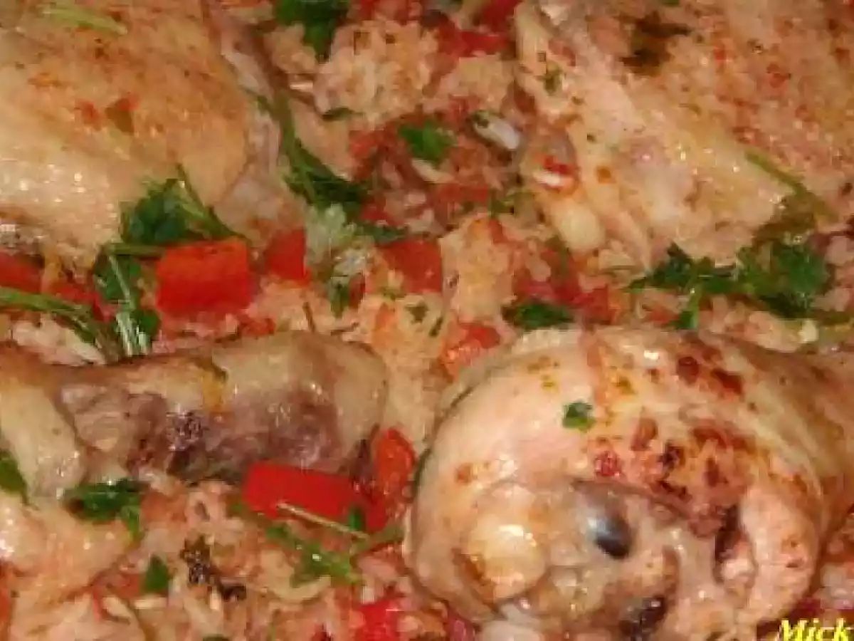 Pui la cuptor cu orez