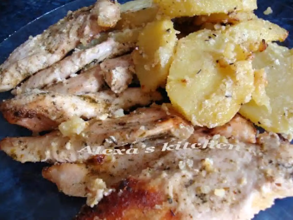 Pui la cuptor pe pat de cartofi - poza 2