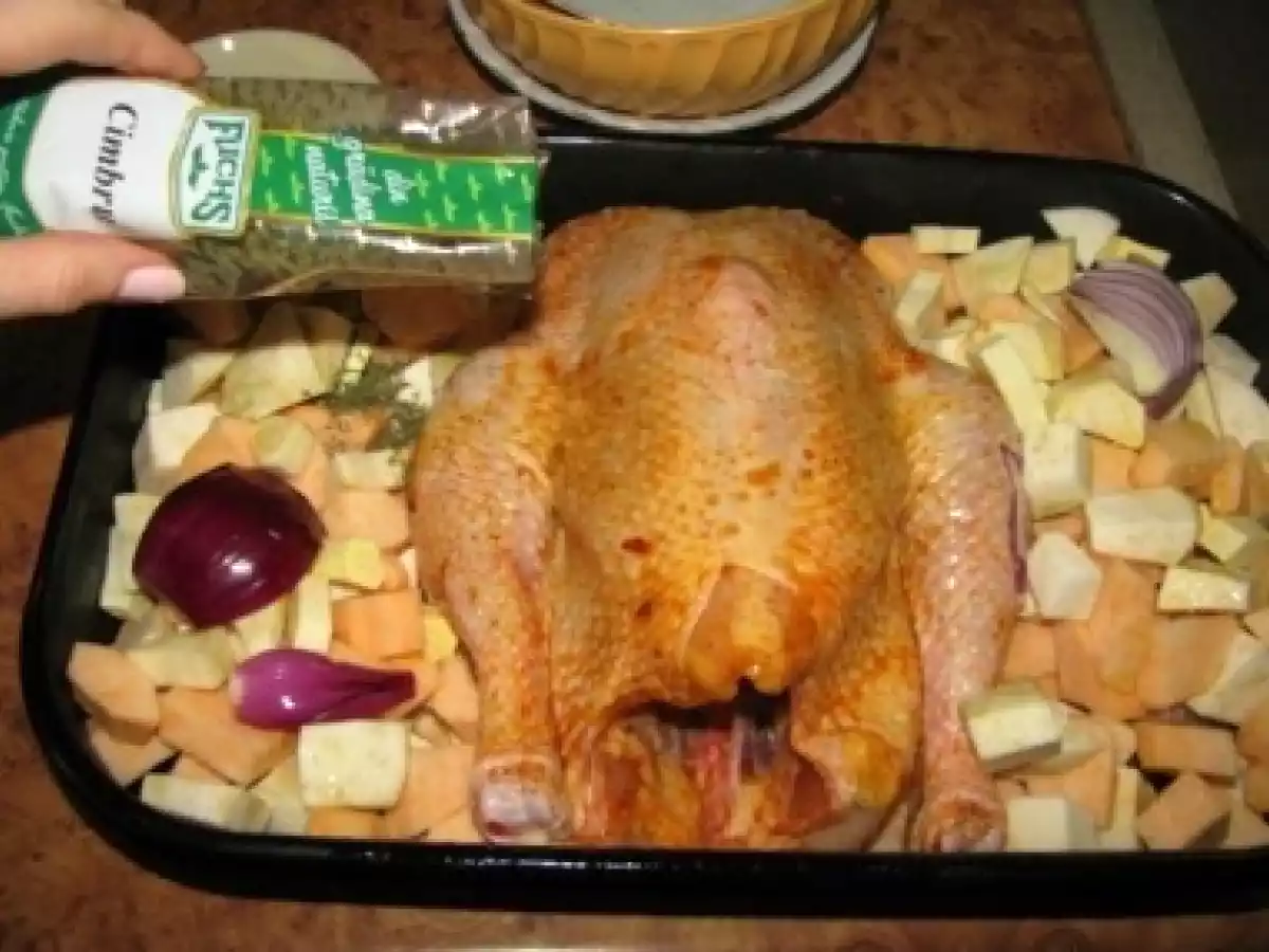 Pui la cuptor si legume glazurate cu miere - poza 5