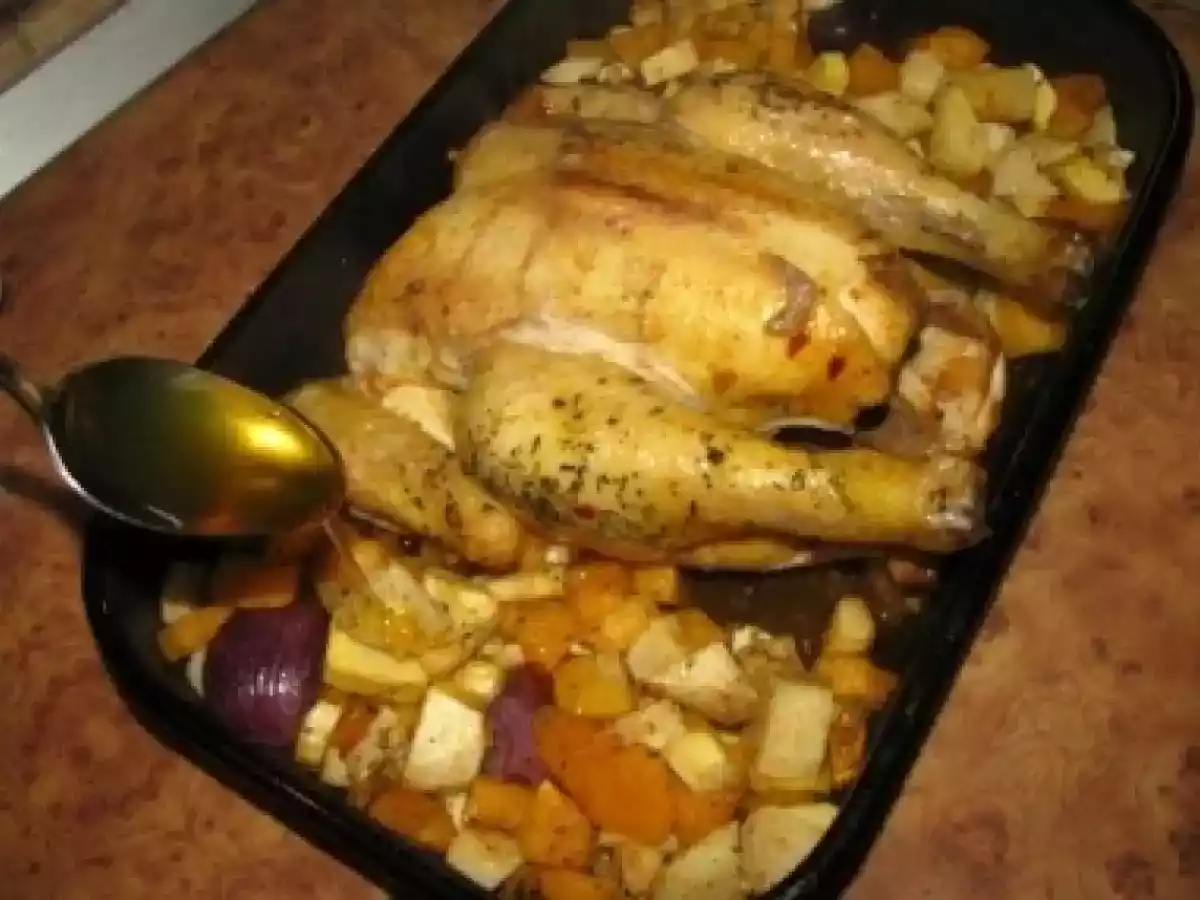 Pui la cuptor si legume glazurate cu miere - poza 6