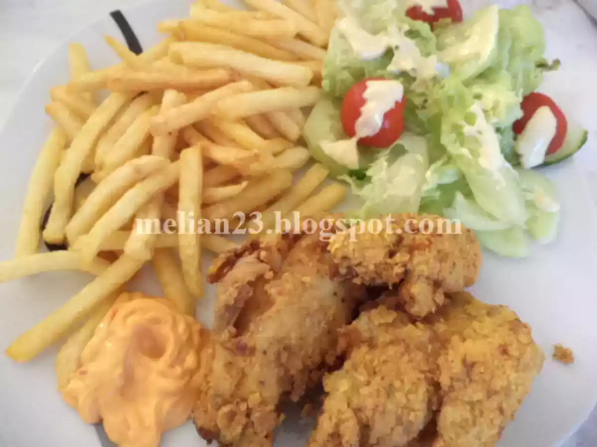 Pui prajit in stil dominican / Pica pollo