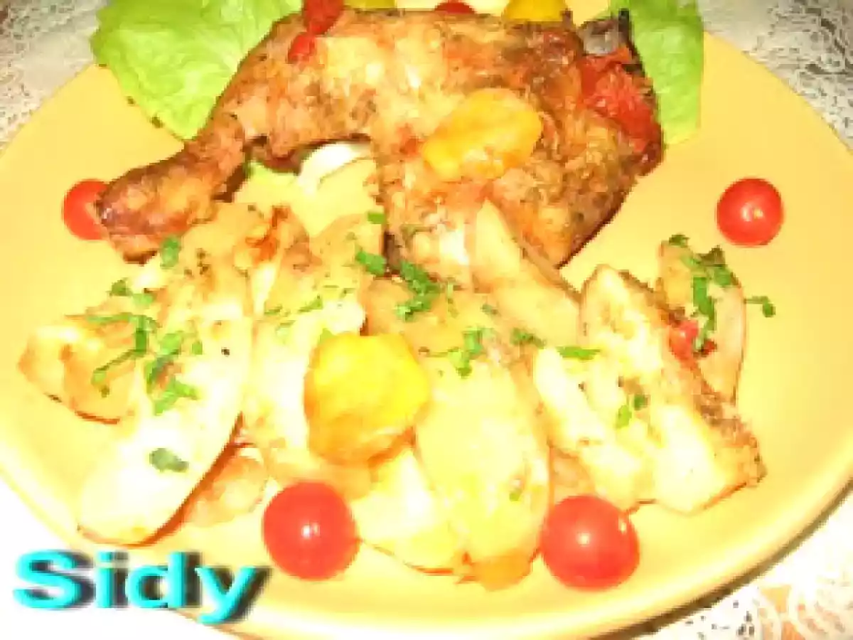 Pui rustic cu cartofi la vas roman - poza 2