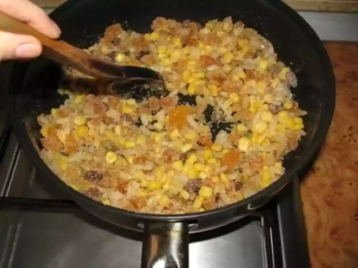 Pui umplut cu legume si fructe picante - poza 7