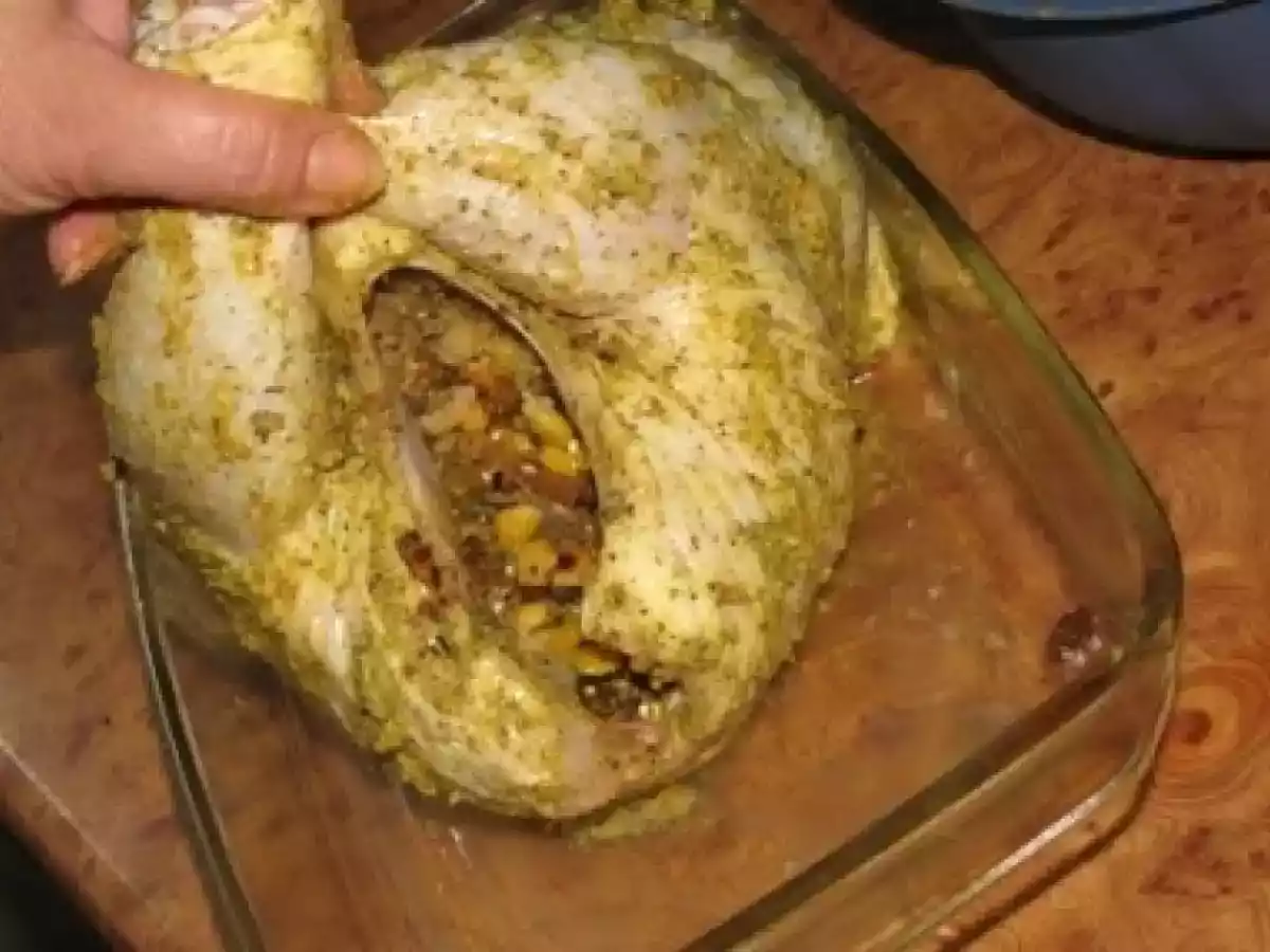 Pui umplut cu legume si fructe picante - poza 9