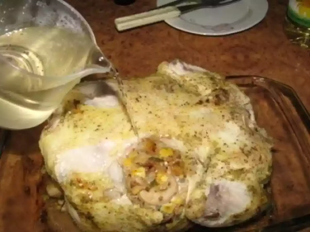 Pui umplut cu legume si fructe picante - poza 10