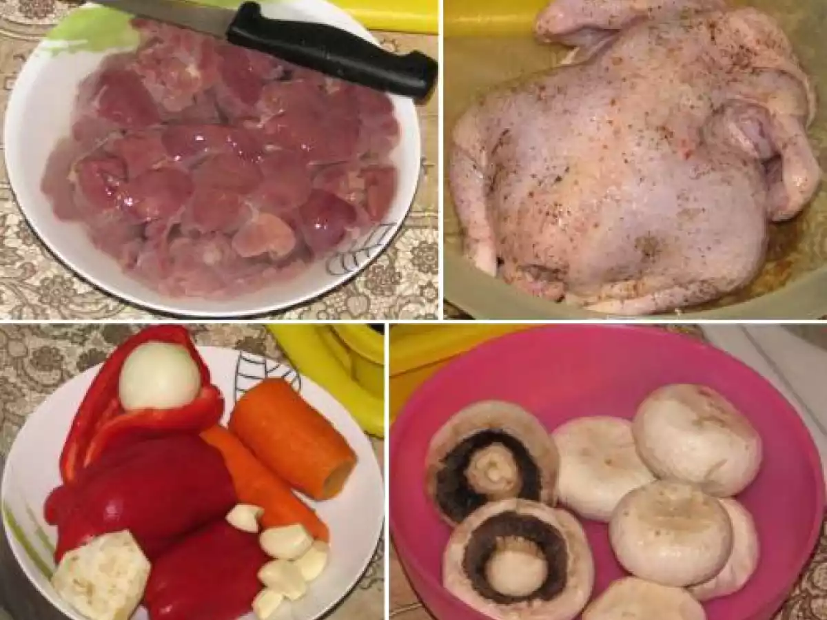 Pui umplut pe pilaf cu ficatei - poza 2