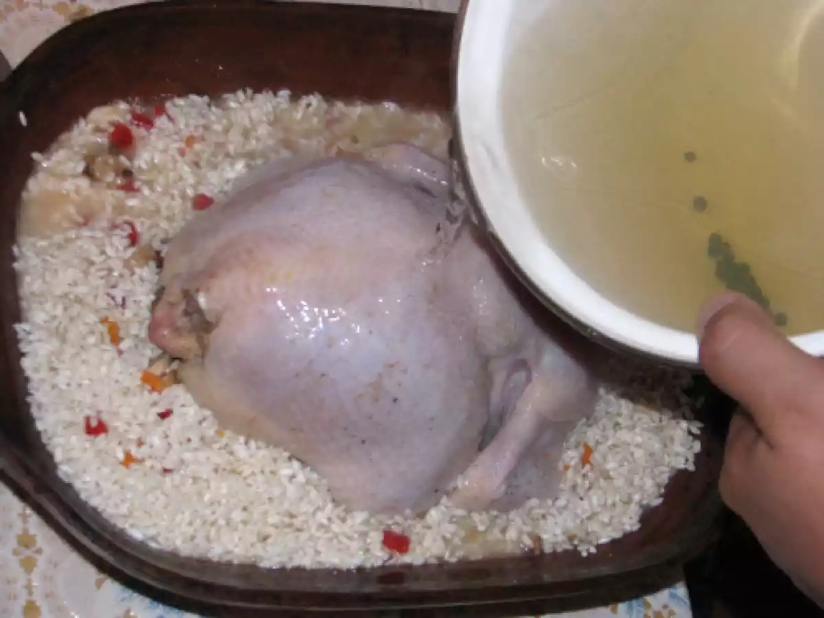 Pui umplut pe pilaf cu ficatei - poza 11