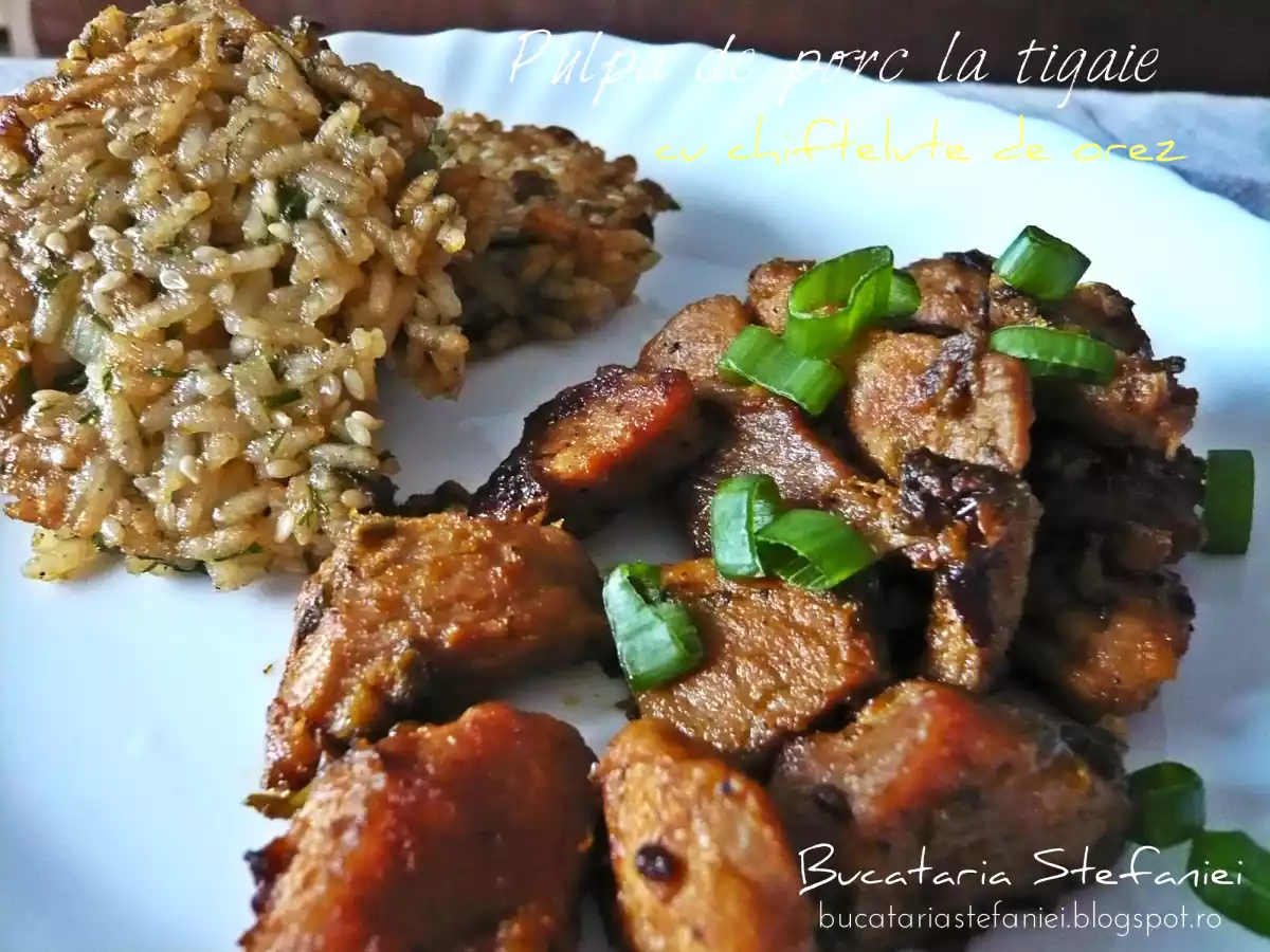 Pulpa de porc la tigaie cu chiftelute de orez - poza 2
