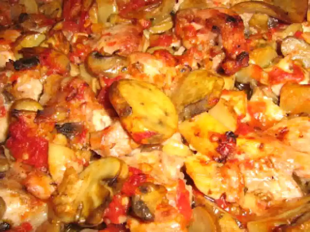 Pulpe de pui cu ciuperci la cuptor si mamaliguta - poza 10