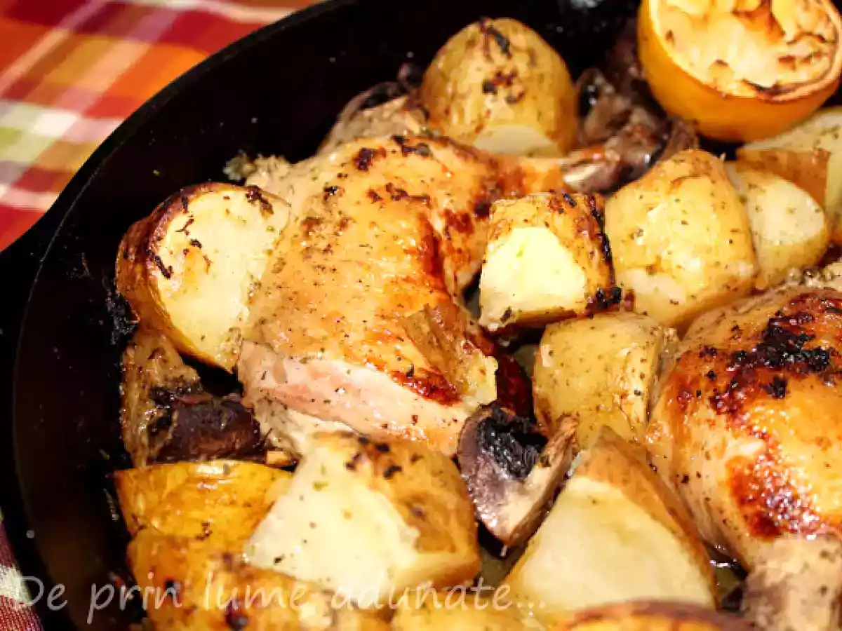 Pulpe de pui cu lamaie si cartofi