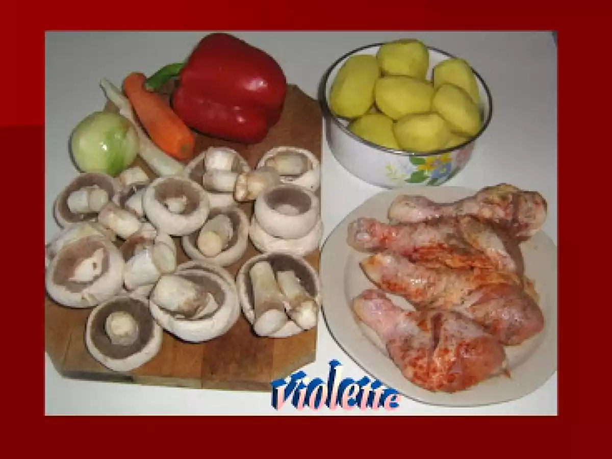 Pulpe de pui cu legume la cuptor - poza 2