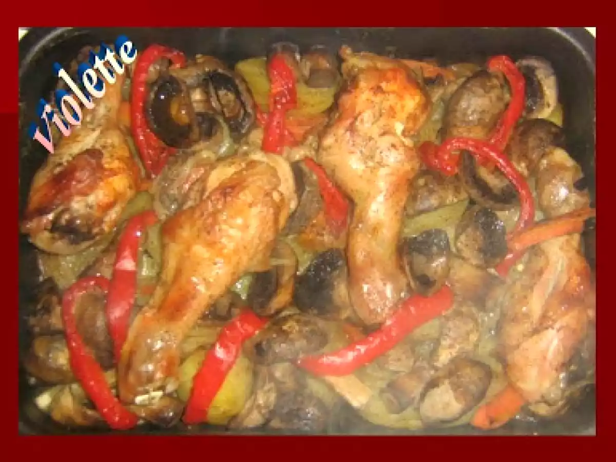 Pulpe de pui cu legume la cuptor - poza 3