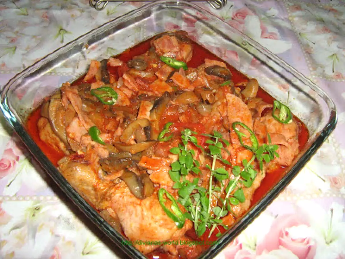 PULPE DE PUI IN SOS PICANT CU GARNITURA DE OREZ - poza 12