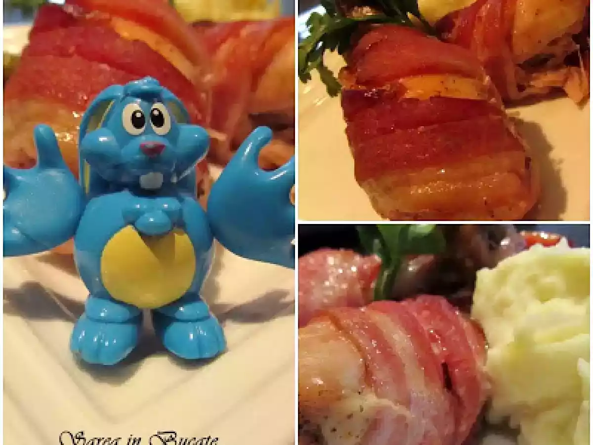 PULPE DE PUI INVELITE IN BACON/CHICKEN WRAPPED IN BACON/POLLO AVVOLTO NELLA PANCETTA - poza 2