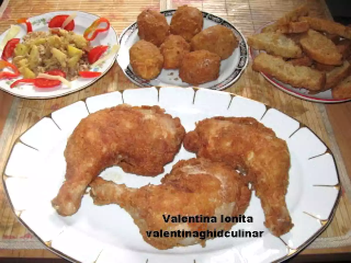 Pulpe de pui pane cu cartofi umpluti pane si friganele - poza 2