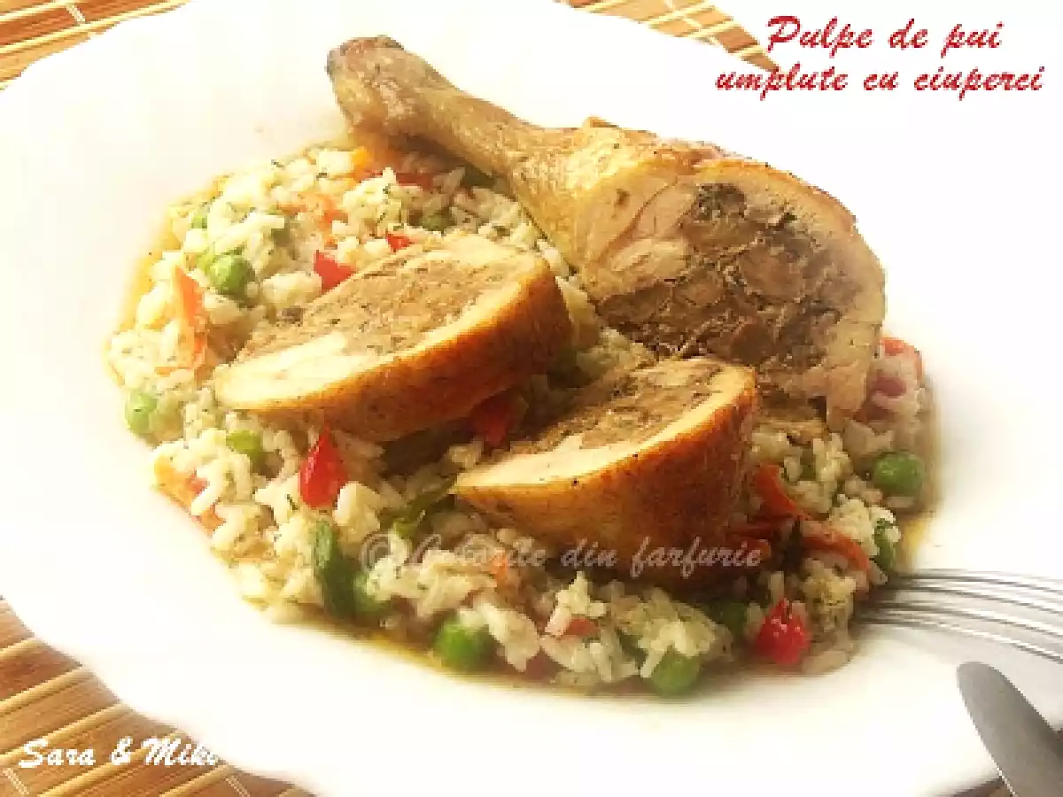 Pulpe de pui umplute cu ciuperci