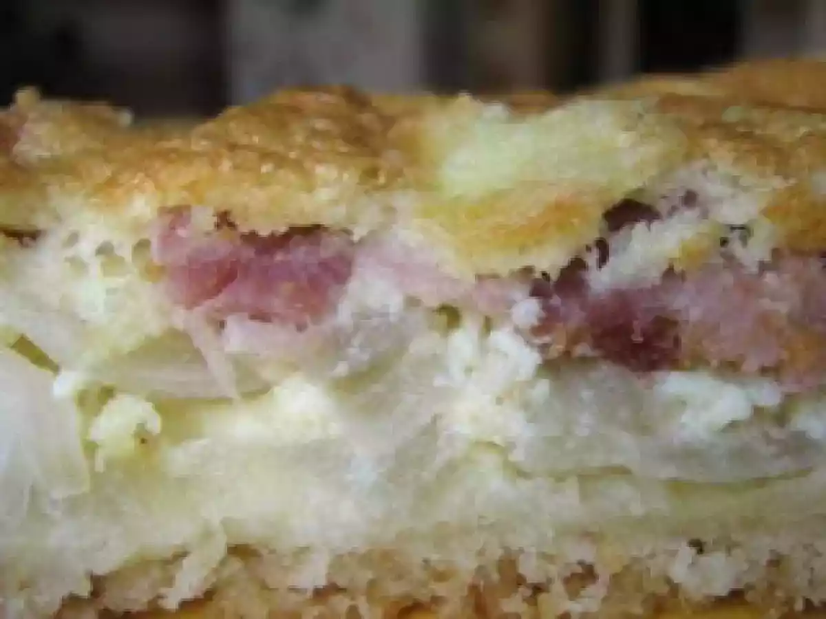 Quiche cu ceapa si sunca