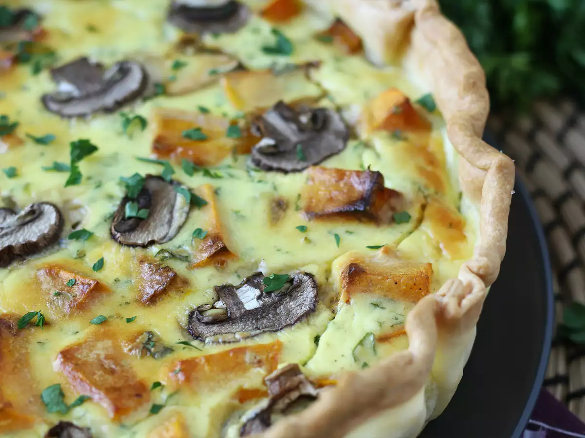 Quiche cu ciuperci și dovleac potimarron - poza 4