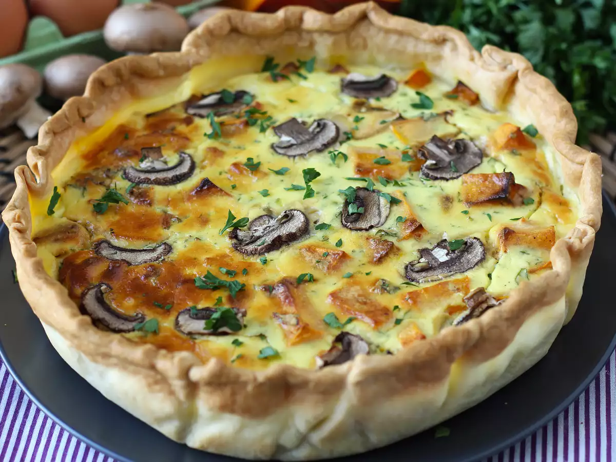 Quiche cu ciuperci și dovleac potimarron - poza 5